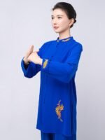 Zen Embroidered Tai Chi Outfit for Women – Flowing Martial Arts Set - Image 3