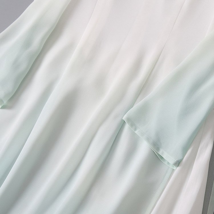 Gradient chiffon fabric from ivory to mint green
