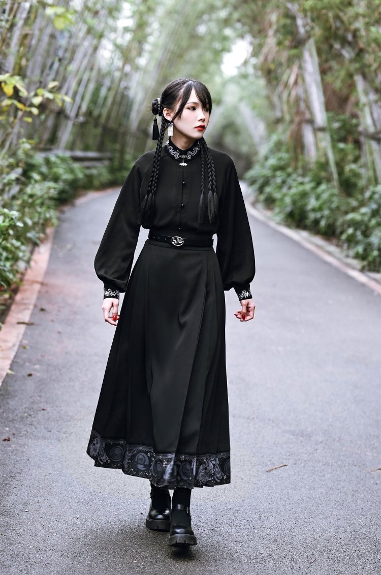 Black Skirt Women Traditional Chinese Style Dress