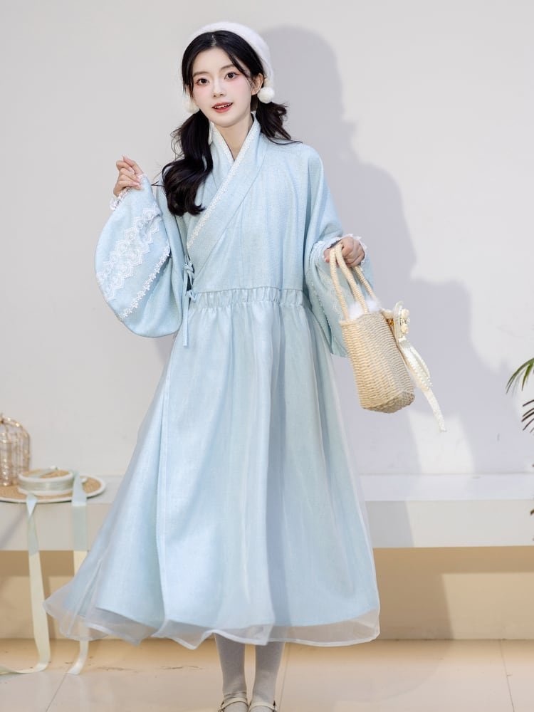Blue Fashion Dress Chinese Modern Hanfu