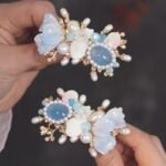 Blue Flower Hair Clip & Earring Set