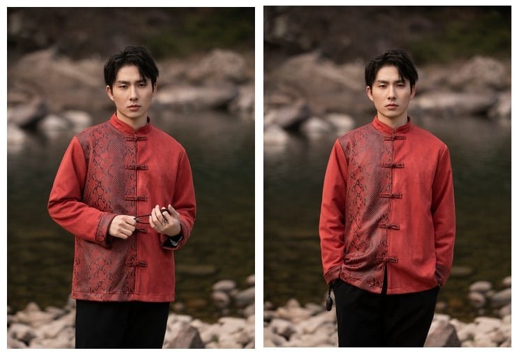 Chinese Collar Jacket Loose Tang Suit Men