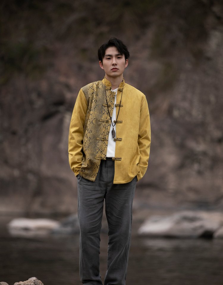 Chinese Collar Jacket Loose Tang Suit Men