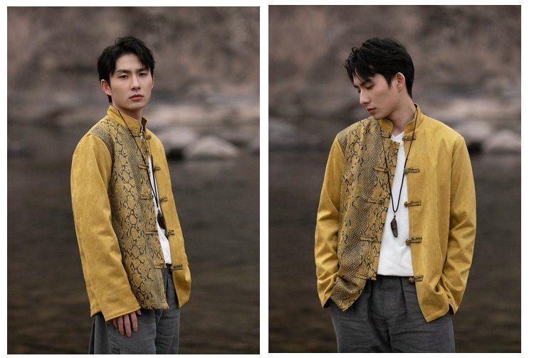 Chinese Collar Jacket Loose Tang Suit Men