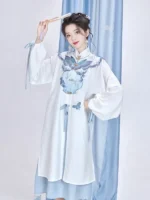 Chinese Hanfu Ming Dynasty Clothes Long Shirt With Dress