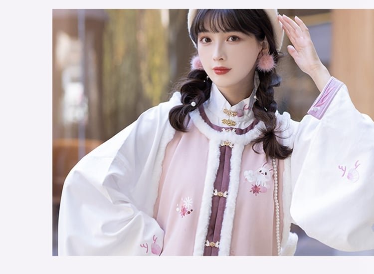 Chinese Ming Dynasty Women Hanfu In Winter