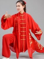 Chinese Red Tai Chi Wear for Women and Men