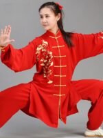 Chinese Red Tai Chi Wear for Women and Men - Image 3