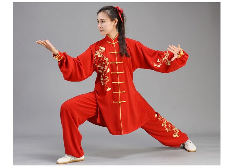 Chinese Red Tai Chi Wear for Women and Men