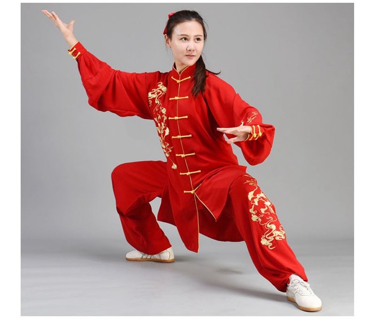 Chinese Red Tai Chi Wear for Women and Men
