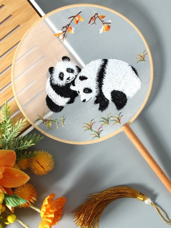 Chinese Round Fan Traditional Embroidery Fan