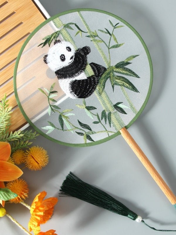 Chinese Round Fan Traditional Embroidery Fan