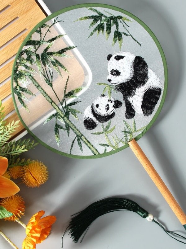 Chinese Round Fan Traditional Embroidery Fan