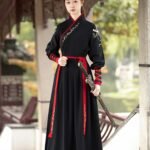 Chinese Style Black Hanfu Dress For Men And Women