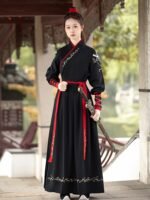 Chinese Style Black Hanfu Dress For Men And Women
