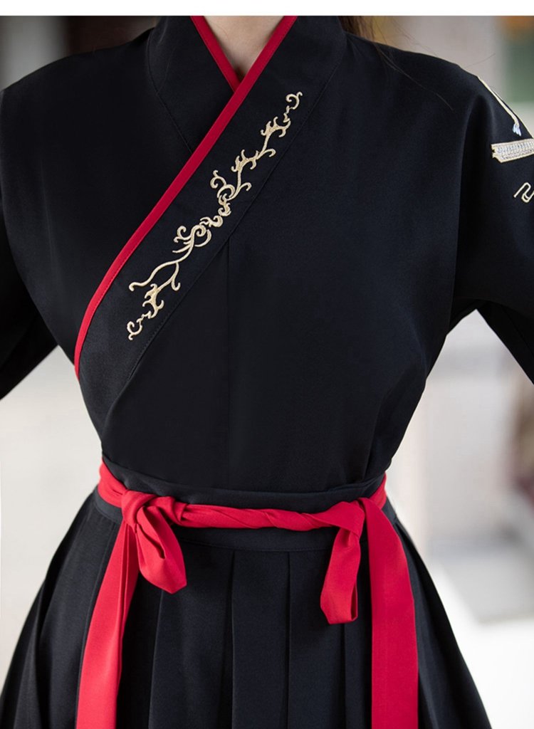 Chinese Style Black Hanfu Dress For Men And Women