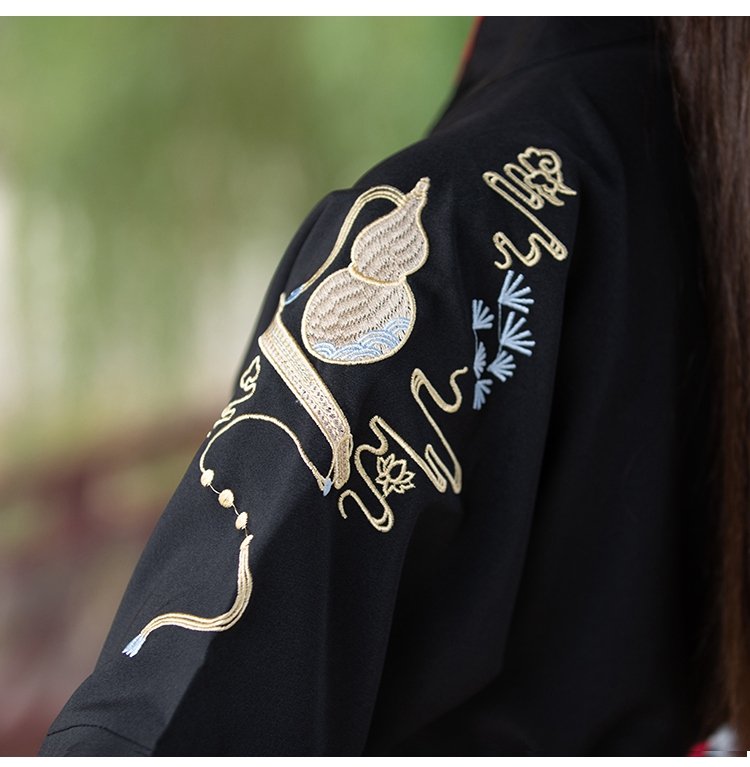 Chinese Style Black Hanfu Dress For Men And Women