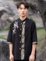 Chinese Style Shirt Men Embroidery Tang Suit Top