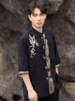 Chinese Style Shirt Men Embroidery Tang Suit Top - Image 4