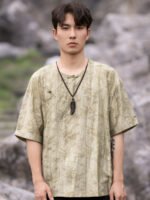 Chinese Style T Shirts For Men Tang Suit Top - Image 3