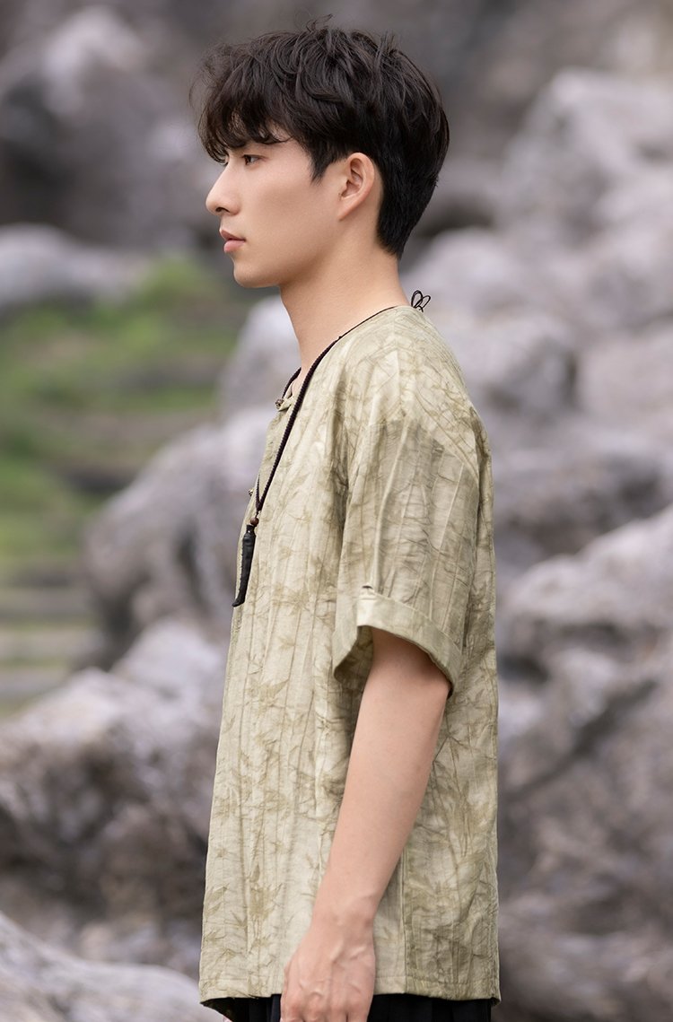 Chinese Style T Shirts For Men Tang Suit Top