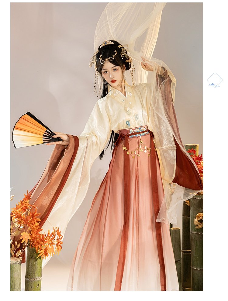 Chinese Traditional Han Clothing Embroidery Hanfu Set