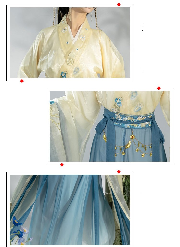 Chinese Traditional Han Clothing Embroidery Hanfu Set