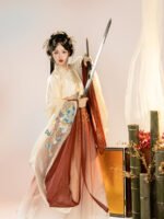 Chinese Traditional Han Clothing Embroidery Hanfu Set - Image 3