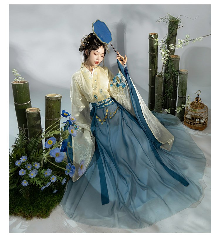 Chinese Traditional Han Clothing Embroidery Hanfu Set