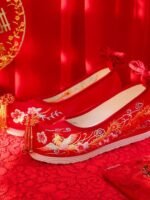 Embroide Red Shoes For Women Ancient Style Hanfu Shoes - Image 3