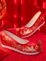Embroide Red Shoes For Women Ancient Style Hanfu Shoes - Image 4