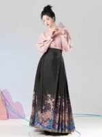 Hanfu Top and Ming Style Ma Mian Skirt Set - Image 3