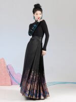 Hanfu Top and Ming Style Ma Mian Skirt Set - Image 4