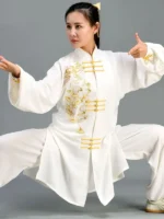 Long Style Tai Chi Costume Embroidered Performance Clothing - Image 2