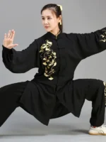 Long Style Tai Chi Costume Embroidered Performance Clothing - Image 4