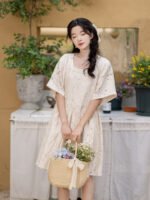 Short Sleeve Dress Modern Ming Style Hanfu