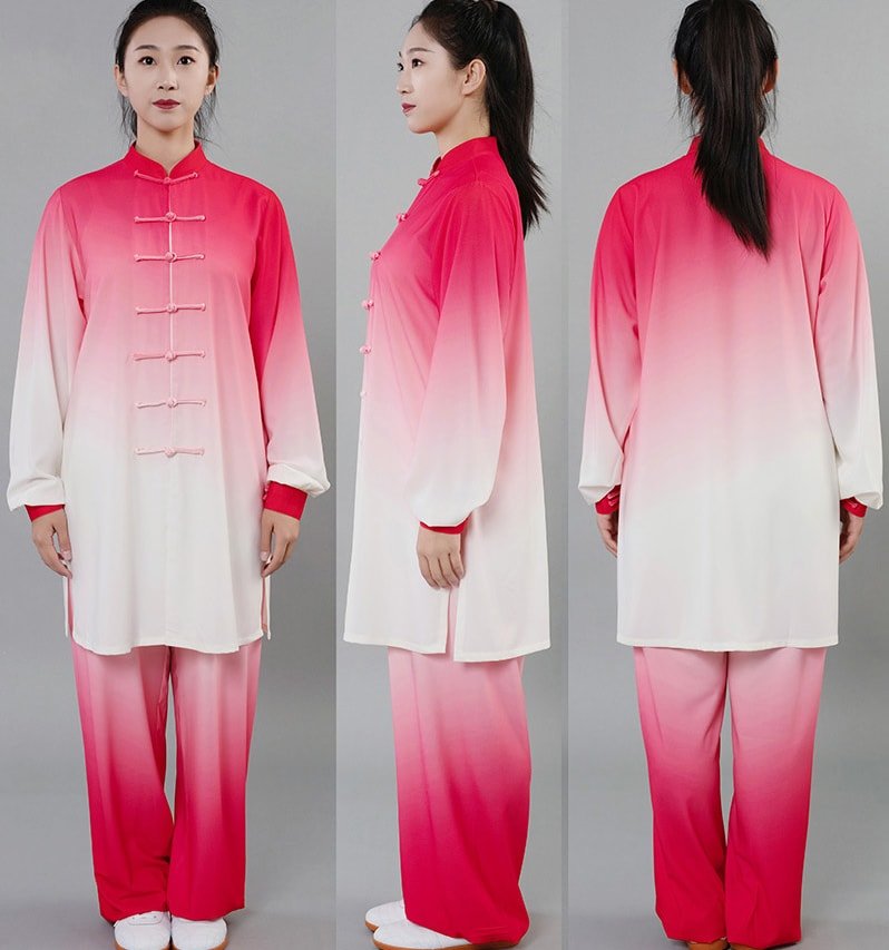 Tai Chi Outfit for Men Women Gradient Training Suit
