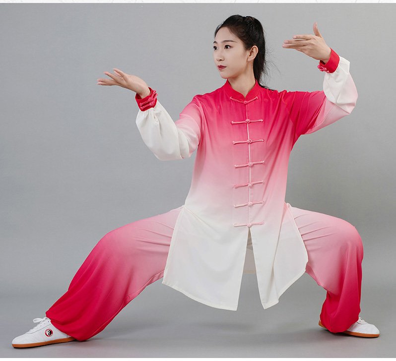 Tai Chi Outfit for Men Women Gradient Training Suit
