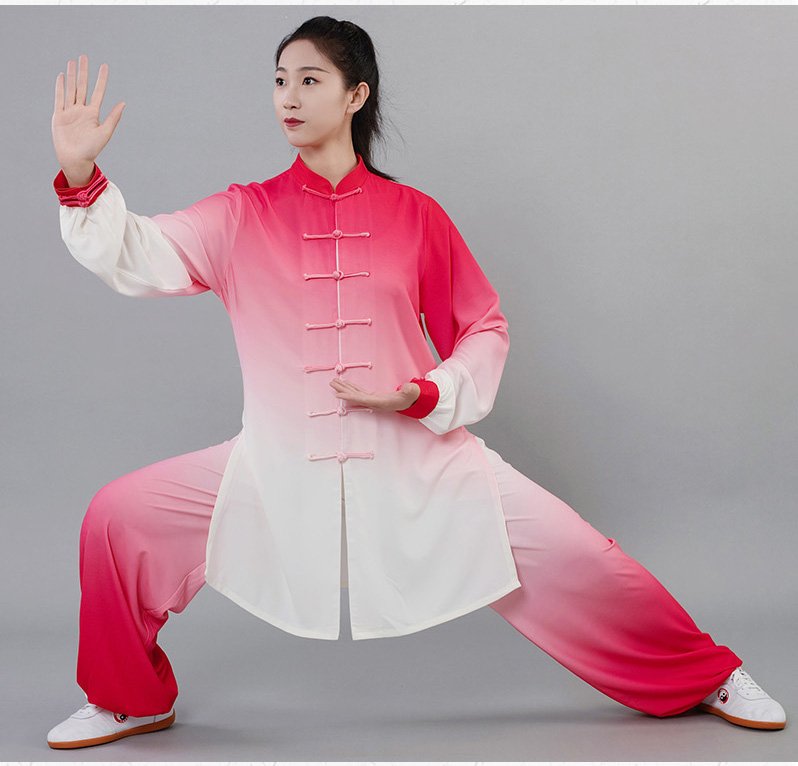 Tai Chi Outfit for Men Women Gradient Training Suit