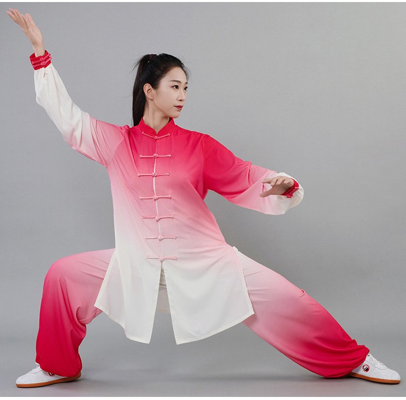 Tai Chi Outfit for Men Women Gradient Training Suit