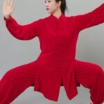 Tai Chi Training Suit Red Linen Martial Arts Uniform
