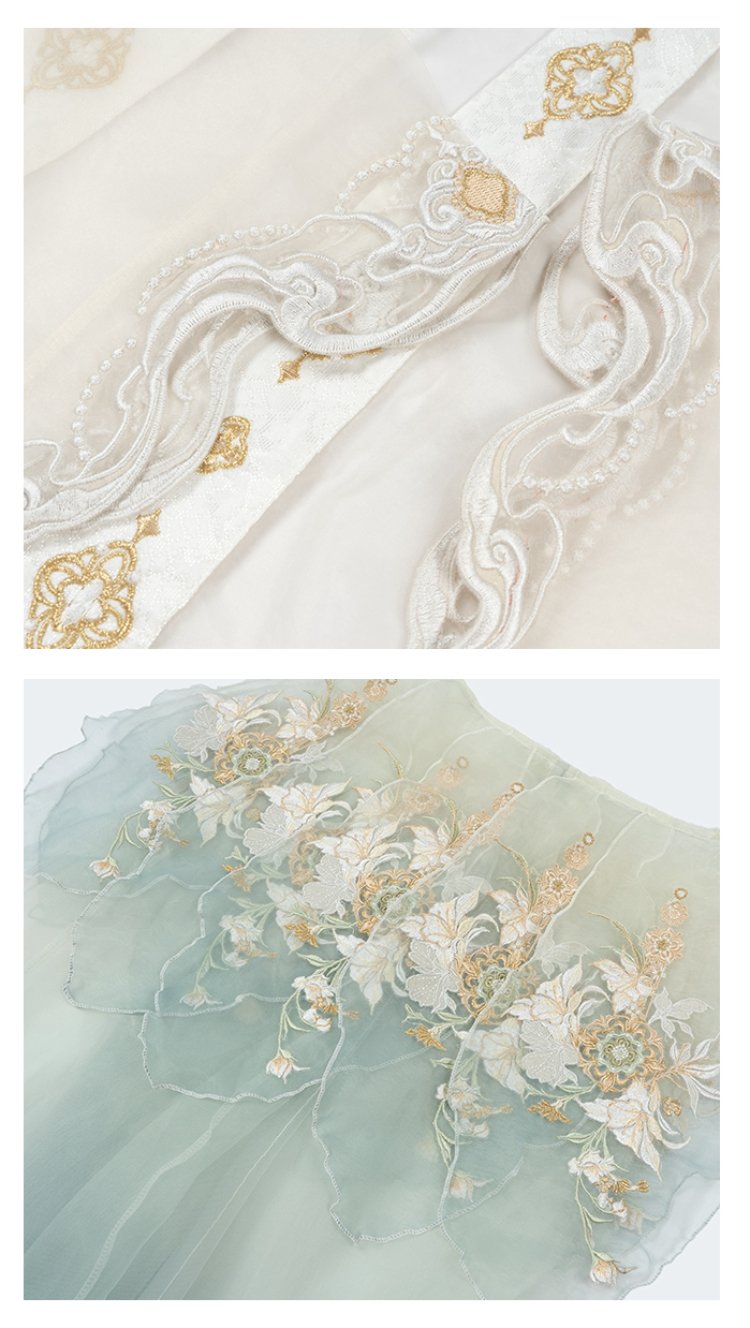 Tang Dynasty Chinese Hanfu Wome Embroidery Dress