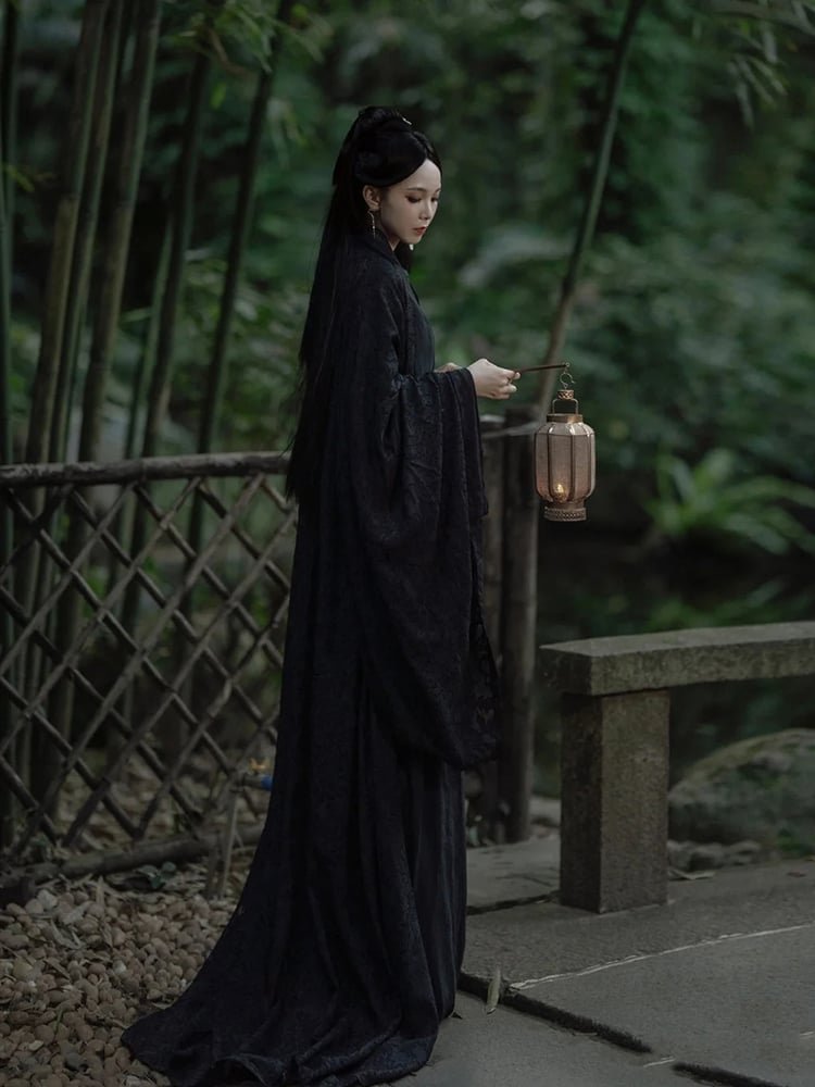 Traditional Hanfu Dress Female Black Chinese Clothing