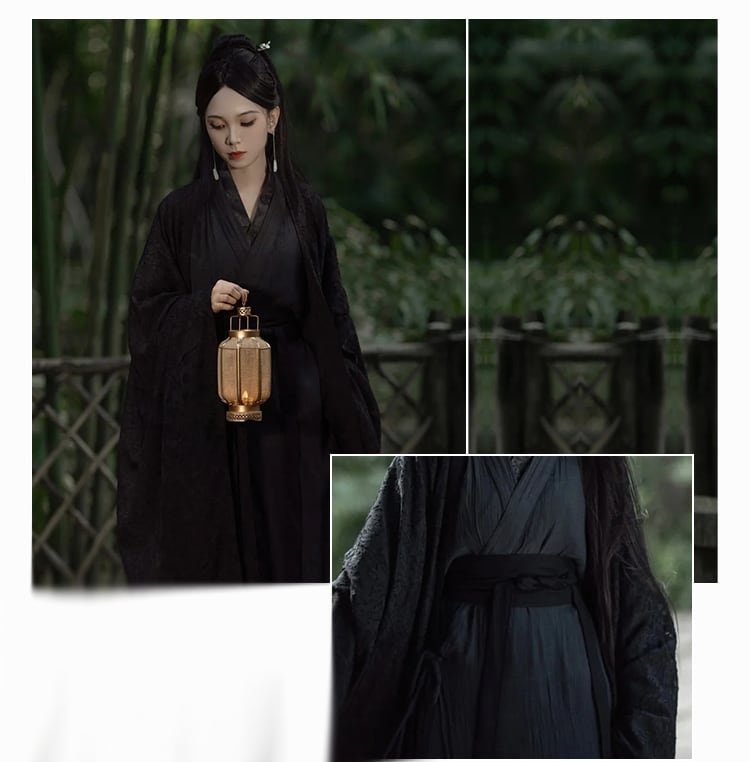 Traditional Hanfu Dress Female Black Chinese Clothing