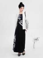 Women Black And White Dress Fashion Hanfu - Image 3
