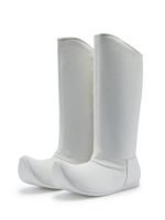 Ancient Chinese White Canvas Boots for Men – Flat Sole Hanfu Footwear for Festivals & Cosplay - Image 5