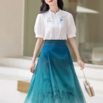 Chinese Style Casual Hanfu Dress Elegant Women Dress