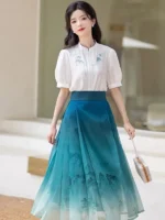 Chinese Style Casual Hanfu Dress Elegant Women Dress