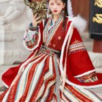 Chinese Traditional Clothing Red Hanfu Winter Dress
