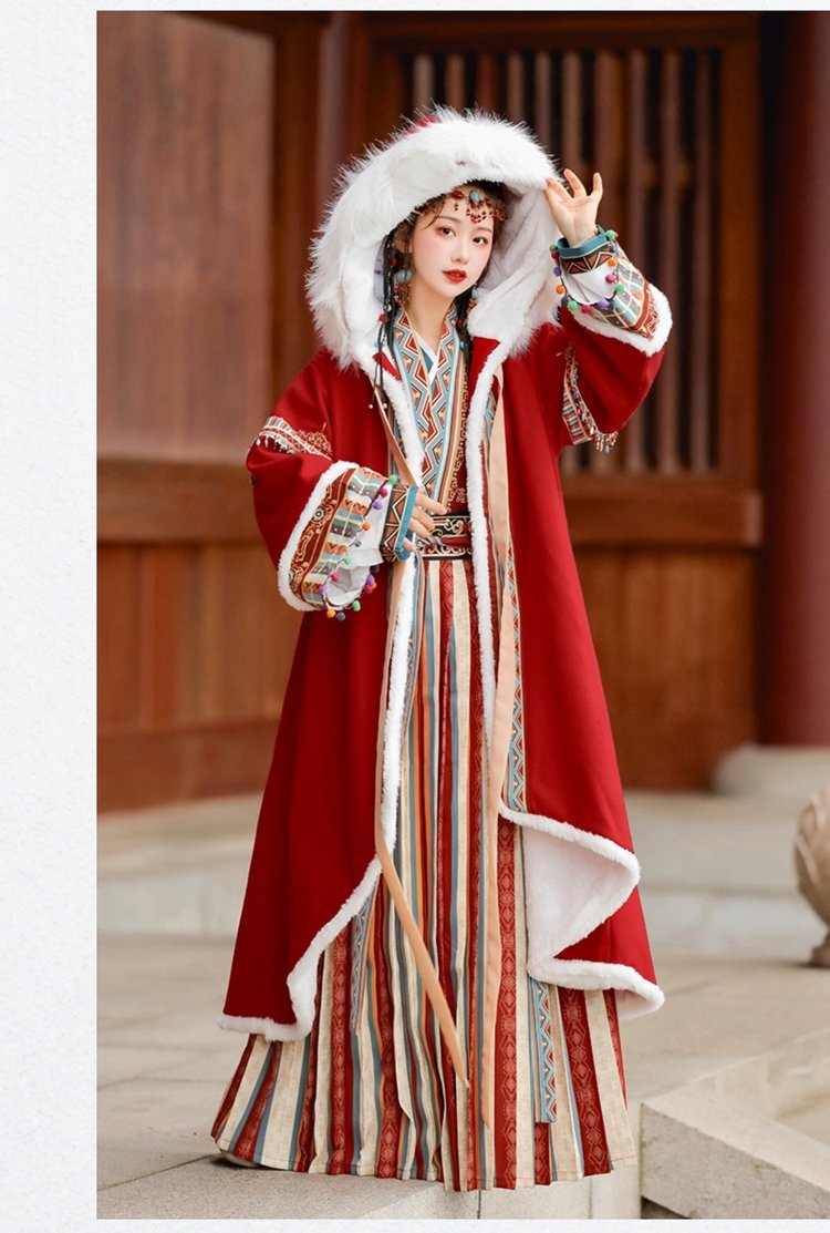 Chinese Traditional Clothing Red Hanfu Winter
